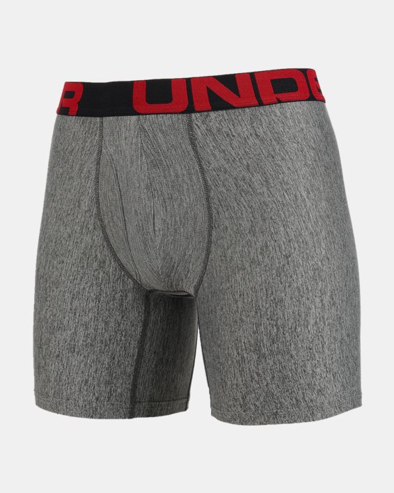 男士UA Tech™ Boxerjock® 6英寸內褲–兩條裝 in Gray image number 8